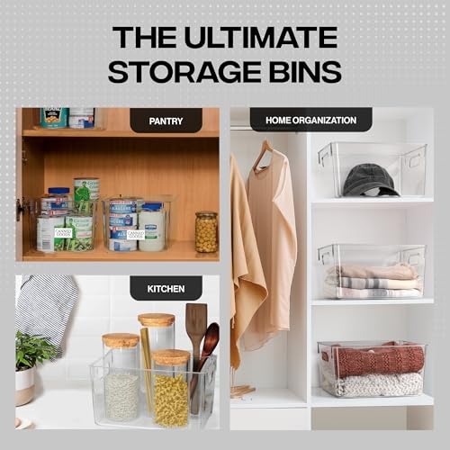 ClearSpace Clear Plastic Storage Bins – Pantry Organizers & Storage Containers, Cabinet Organizer - Home Organization Must...