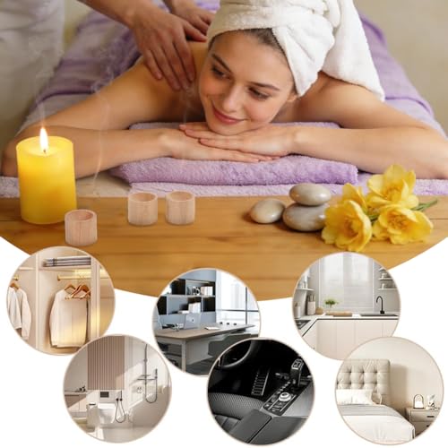 PH PandaHall 6pcs Wooden Essential Oil Diffuser, Passive Fragrance Diffuser Car Air Freshener Diffuser for Home Bedroom Of...