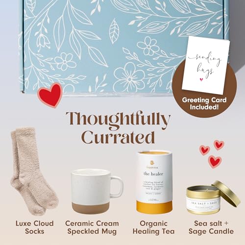 Unboxme Get Well Gift Box - USDA Organic Get Well Soon Self Care Package for Women | Fluffy Socks, Mug, Lemon & Ginger Tea...