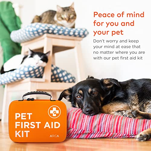 ARCA PET Cat & Dog First Aid Kit for Car - Pet Emergency Kit for Home Office Travel – Dog Camping Essentials with Digital ...