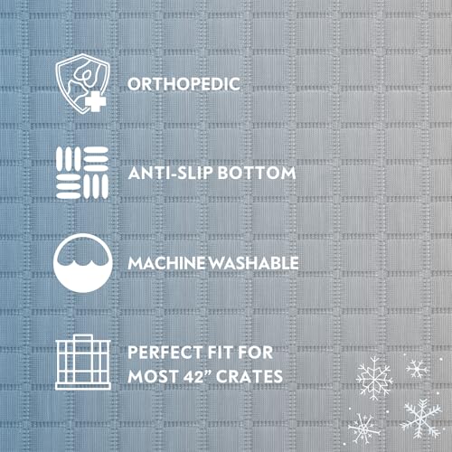 Paw Inspired Cooling Orthopedic Crate Pad for Dogs and Cats, Washable Memory Foam Dog Cooling Mat (41x28 Inch Large Size f...