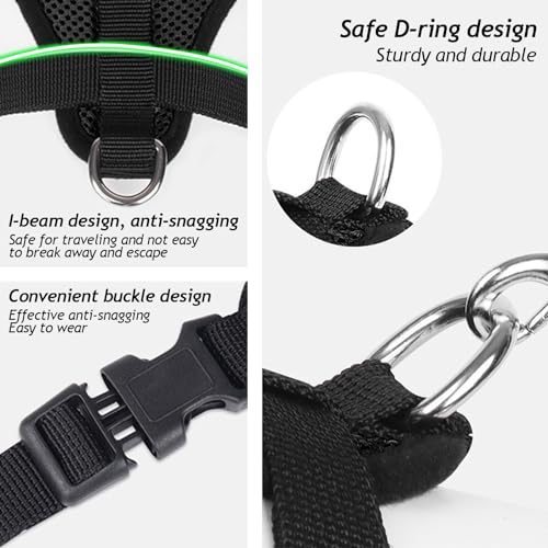 shudyear Summer cat Chest Harness and Leash, Anti-Escape Adjustable Soft mesh cat Leash and Chest Harness Set for All Type...