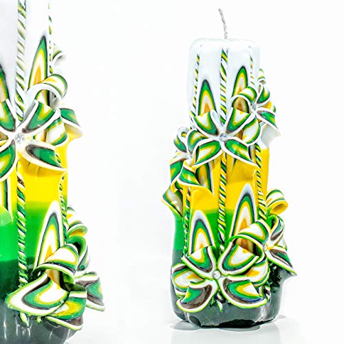 Carved Candle Artisan, Handcrafted Decorative Dipped, Home Decor, Fancy Unique Birthday Gift, New Year, Large, Thanksgivin...