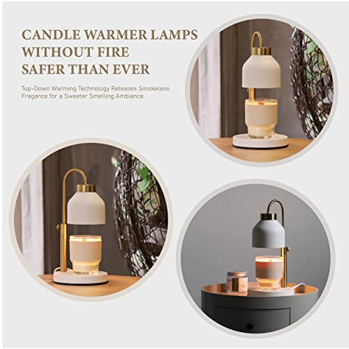 AIKUT Candle Warmer Lamp, with 2 Bulbs,Timer & Dimmer,Compatible with Large Yankee Candle Jars,3 Wick Candles,Height Adjus...