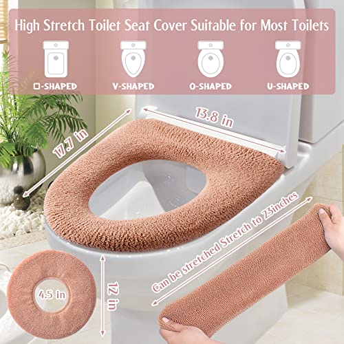Legigo 5 Pack Thicker Bathroom Toilet Seat Cover Pads- Soft Warmer Toilet Seat Cushion Cover Stretchable Washable Fiber Cl...