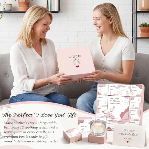 TUZELIYA Secret Hidden Message Candles (12 Pack, 12 Scents) - Birthday Gift for Her, Mothers Day Gifts for Mom, Reveals Qu...