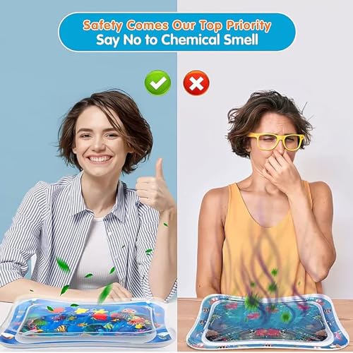 bailconti Cat Water Mat, 2025 Upgraded Thickened Anti-Scratch Leak Proof Cats Water Sensory Play Mat with Floating Fish, P...