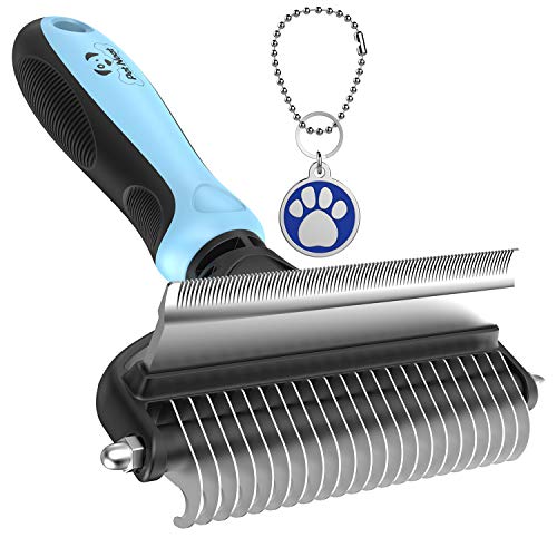 Dog Brush and Cat Brush – 2 Sided Pet Grooming Tool for Deshedding, Mats & Tangles Removing – No More Nasty Shedding and F...