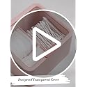 Tecbeauty Large Qtips Holder - 2 Grids Cotton Swabs Dispenser Bathroom Organizer Cotton Balls, Pads Storage Canisters, Hin...