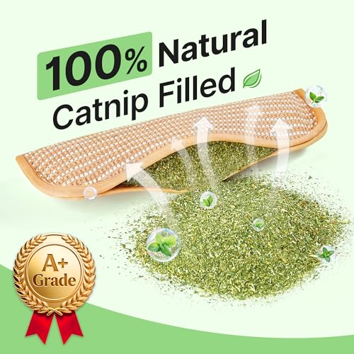 Potaroma Cat Toys Pack of 2 with 6000mg A+ Organic Catnip, Soft Sisal Material Indoor Kitten Scratching and Kicker Toys, D...