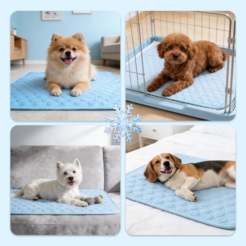 XinChangShangMao Dog Cooling Mat, Q-Max>0.5 Ice Silk Cooling Pad for Dogs Non-Slip & Foldable, No Electricity or Water Req...