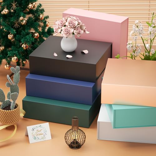 PSHVYM Gift Boxes with Lids, 11.5x7.8x3 In Forest Green Gift Box for Presents Magnetic Closure for T-Shirts, Gloves, Scarv...