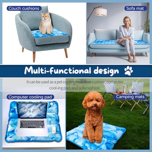 Dog Cooling Mat, Double-Sided Non-Slip Pet Cooling Pad, Washable and Durable, Indoor & Outdoor Summer Cooling Mat for All ...
