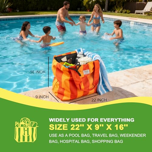 Bagelite Beach Bags Waterproof Sandproof, XL Large Pool Tote Bag for Women