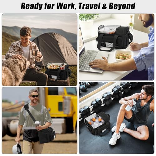 ETRONIK Tactical Lunch Bag for Men, 15L Insulated Lunch Box with Hot/Cold Compartments, Men's Lunch Box Fits 3 Meals + Sna...