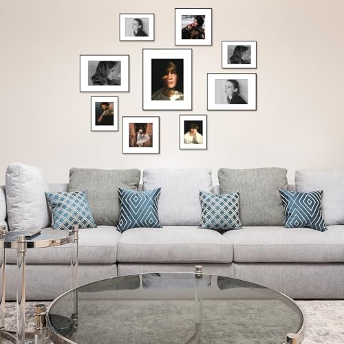 Golden State Art - 11x14 Aluminum Picture Frame - with Mat for 8x10 Photo or Without Mat for 11 x 14 Photo - Real Glass Co...