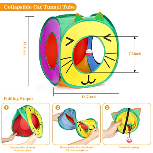 37 PCS Interactive Kitten Toys for Indoor Cats - Variety Set With Collapsible Tunnel Tube Tent, Feather Teaser Wand, Bell,...