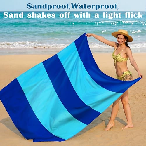 Famstar Beach Blanket Oversized Extra Large 78" X 81",Waterproof Sandproof Beach Blanket 1-7 Adults Lightweight Durable fo...