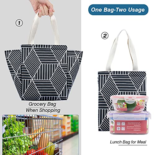 iknoe Insulated Lunch Bag for Women & Adults, 9L Foldable Wide-Open Cooler Bag with Pockets, Leakproof & Portable, for Pic...