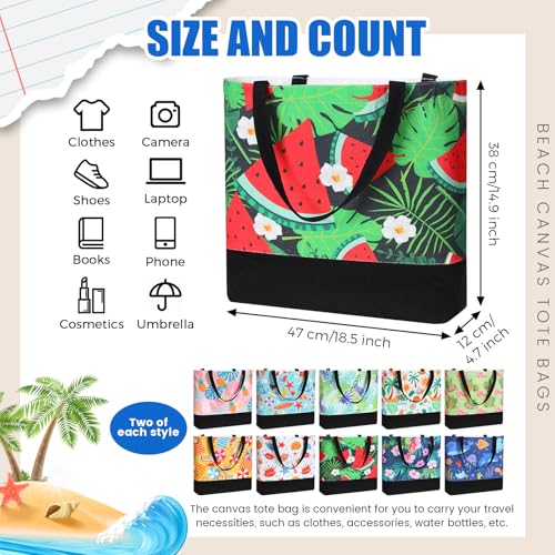 SilTriangle 20 Pcs Beach Tote Bag Gifts for Women Reusable Summer Tote Bag Large Grocery Shopping Handbags for Beach Pool ...