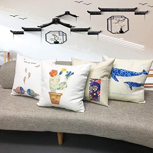 JUSTRY 4 PCS Sublimation Blanks Linen Pillow Cases Cushion Cover Throw Pillow Covers 18 x 18 Inch for Heat Press Printing ...