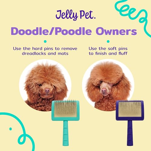 Jelly Pet Universal Slicker Brush for Dogs, Dog Grooming Brush, Remove Tangles and Dead Undercoat, Tuffer Than Tangles, Ma...