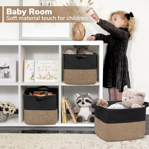 Goodpick Cube Storage Bins - Towel, Book, Cloth, Shoes, Closet Shelf Woven Baskets for Office, Baby Laundry, Toys, 13''x1...