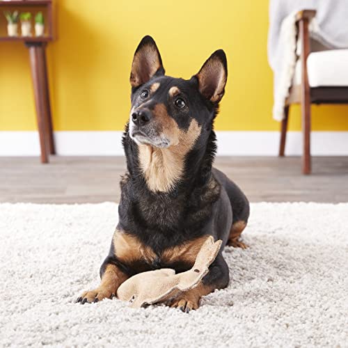 SPOT Dura-Fused Leather Rabbit Dog Toy – Durable Real Leather & Jute Chew Toy with Squeaker, Double-Stitched for Moderate ...