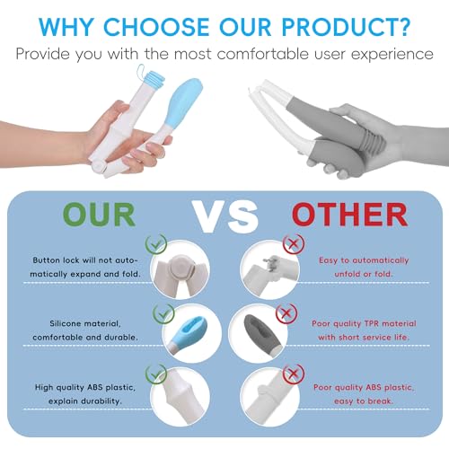 Wefaner Foldable Toilet Aid, 15.6“ Long Comfort Wipe Wand Bottom Buddy Toilet Self Tissue Aids for Toileting, Self Help Wi...