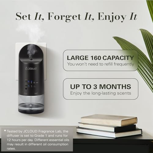 JCLOUD Plug in Diffuser for Essential Oils, Waterless Scent Diffuser Cover Up to 500 Sq. Ft. for Home, Office, Spa - Porta...