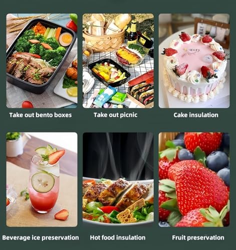 JSLYNB 2pcs Insulated Picnic Bag Reusable Cooler Bags with Zipper Top, Foldable Picnic Basket for Food Storage，Portable Pi...