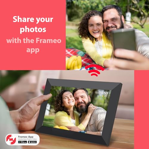 Frameo 10.1 Inch WiFi Digital Picture Frame with 32GB Storage,1280 * 800P IPS HD Touch Screen,Send Photos/Videos from Your...