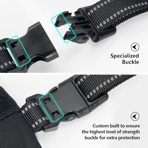 PHOEPET 2019 Upgraded No Pull Dog Harness, Reflective Adjustable Vest, with a Training Handle + 2 Metal Leash Hooks+ 3 Sna...
