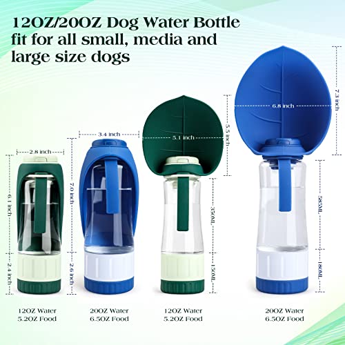 TIOVERY Upgraded Dog Water Bottle, Portable Dog Cat Puppy Pet Water Dispenser Feeder with Drinking Cup and Food Container ...