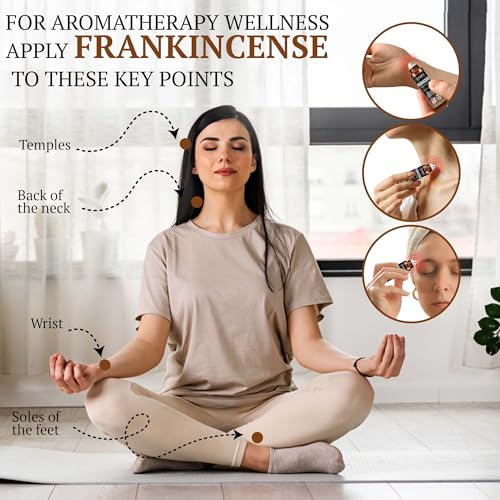 Frankincense Roll On – Pre-Diluted Frankincense Oil Essential Oil for Joints, Muscles & Skin Care, Aromatherapy Roller, Fr...
