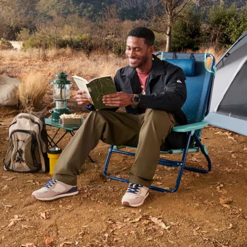 Quiksilver 2-Pack Beach Chair Bundle – Lightweight Folding Chairs with Adjustable Recline, Cup Holders, and Carry Bags – P...