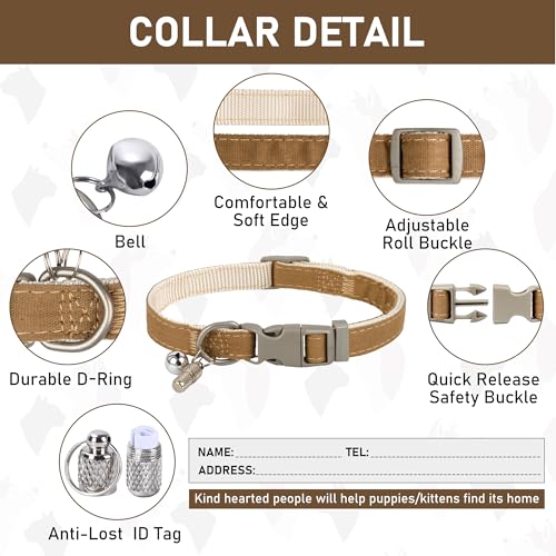 GAMUDA Small Pet Harness Collar and Leash Set, Step in No Chock No Pull Linen Fabric Soft Mesh Dog Vest Harnesses Reflecti...