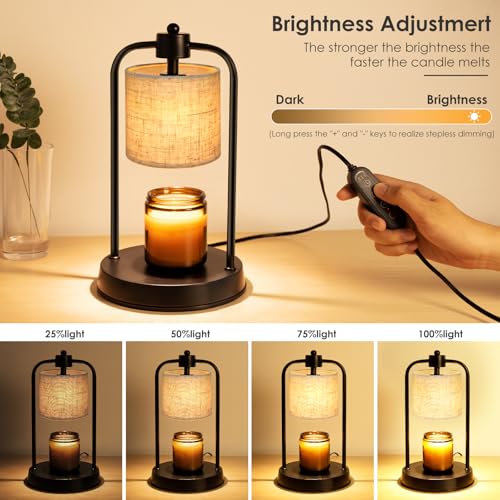 FullyCare Candle Warmer Lamp Electric with Timer: Wax Melts Warmer - Dimmable Candle Wax Warmer Electric Candle Warmer wit...