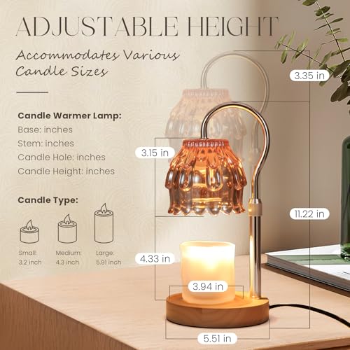 SnowBB Flower Candle Warmer Lamp, Timer Dimmer, Adjustable Height, Birthday Gift for Women Mom Friend Sister, House Warmin...