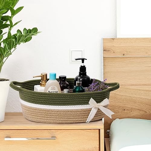 CHICVITA Small Storage Basket for Gifts Empty, Cute Decorative Basket for Living Room, Baby Gift Basket for Nursery, Rope ...
