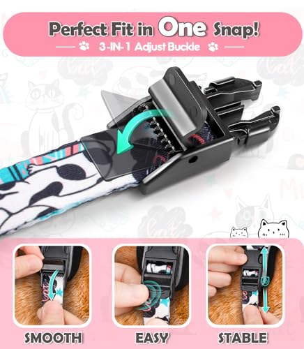 Halypet Cat Harness and Leash Set[MAX Safety 4th-Gen] Cute Escape Proof Vest Harness for Girl&Boy Cat Walking, Comfortable...