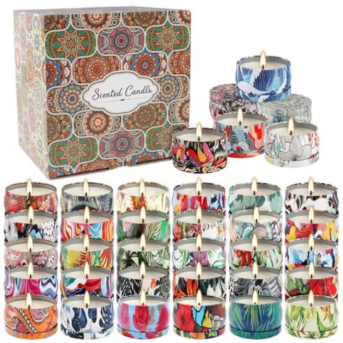Scented Candles Gifts Set 36 Pack Soy Wax Travel Tin Jar Candles for Home 2.5 OZ for Mom for Christmas, Home Scented Decor...