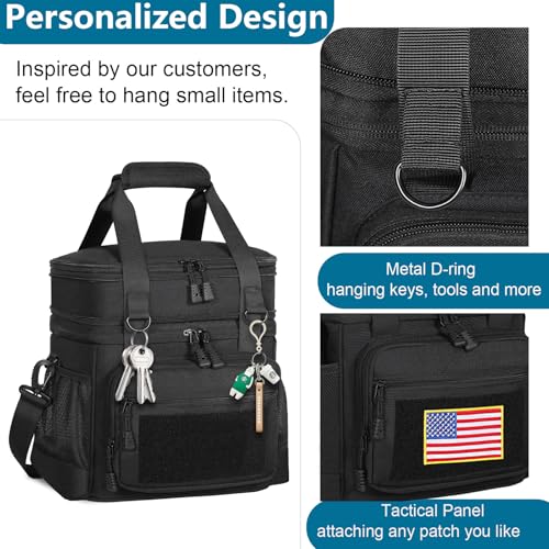 GLENKEY Tactical Lunch Box Cooler Bag - Expandable Insulated Lunch Bag for Men Women - Large Lunchbox for Adults Work Shif...