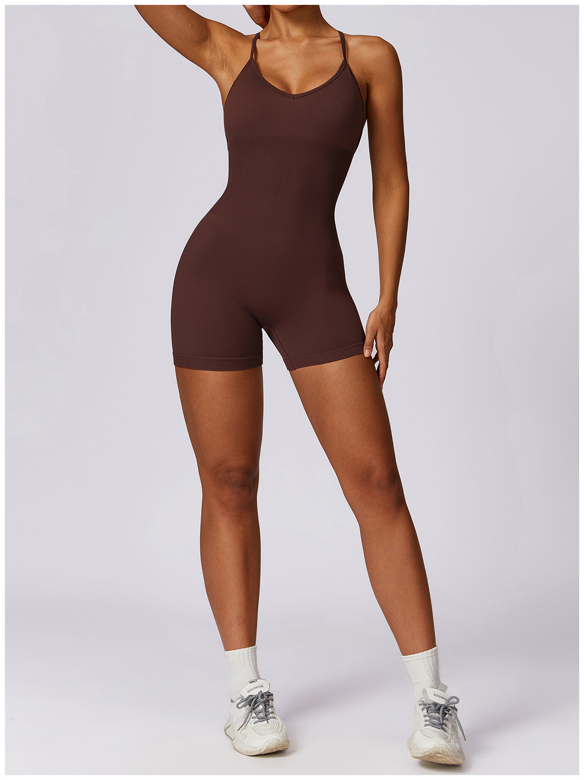 Women's Fashion Casual Hollow-out Beauty Back Seamless Yoga Jumpsuit