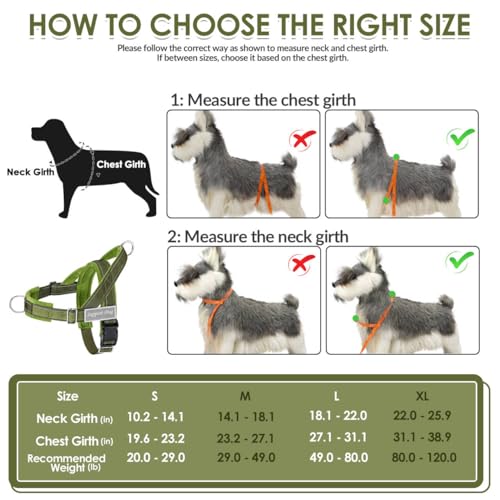 SlowTon No Pull Dog Harness - Heavy Duty Dog Harness and Leash Set for Medium Large Dogs, Reflective Tactical Harness with...