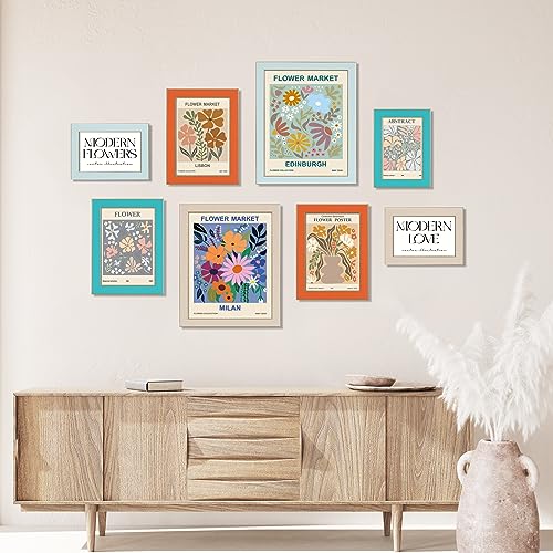VIOLABBEY 4x6 Picture Frames Set of 4, Colorful Photo Frame of Modern Style, High Definition Tempered Real Glass, Wall Mou...