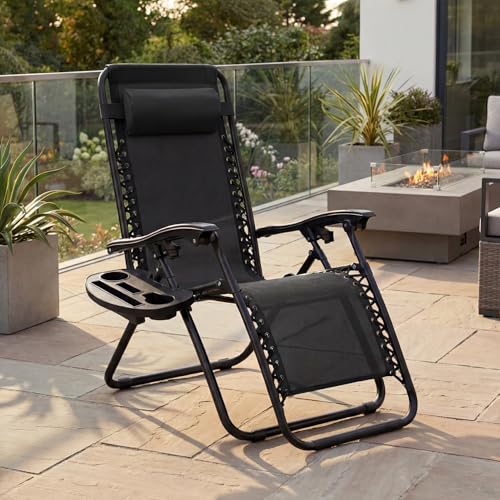 Best Choice Products Set of 2 Adjustable Steel Mesh Zero Gravity Lounge Chair Recliners w/Pillows and Cup Holder Trays - B...