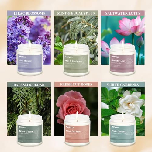 12 Pack Candles for Home Scented, Aromatherapy Candles Gifts Set for Women, Lavender, Vanilla, Rose Candle, 42OZ Natural S...