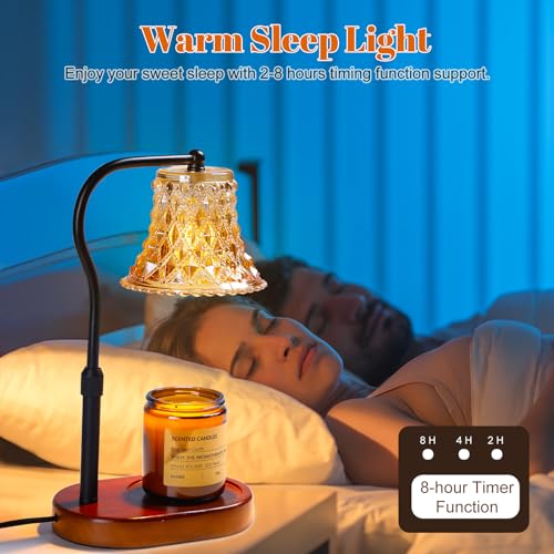 Candle Warmer Lamp with Candle Melter, Electric Candle Lamp Warmer, with Timer & Dimmer Height Adjustable Scented Candles,...