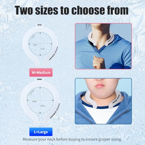 2Pack Neck Cooling Tubes with Insulated Cooler Bag - Reusable Ice Neck Cooler for Hot Weather, Hands Free Cooling Ring, Ch...